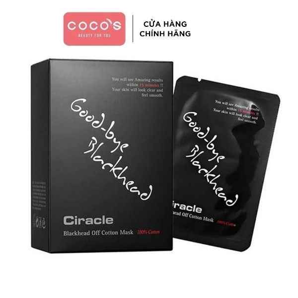 [Hộp] Mặt Nạ Mũi Đẩy Mụn Đầu Đen Sợi Bã Nhờn Ciracle Good bye Blackhead Cotton Mask (5ml x 20 miếng)