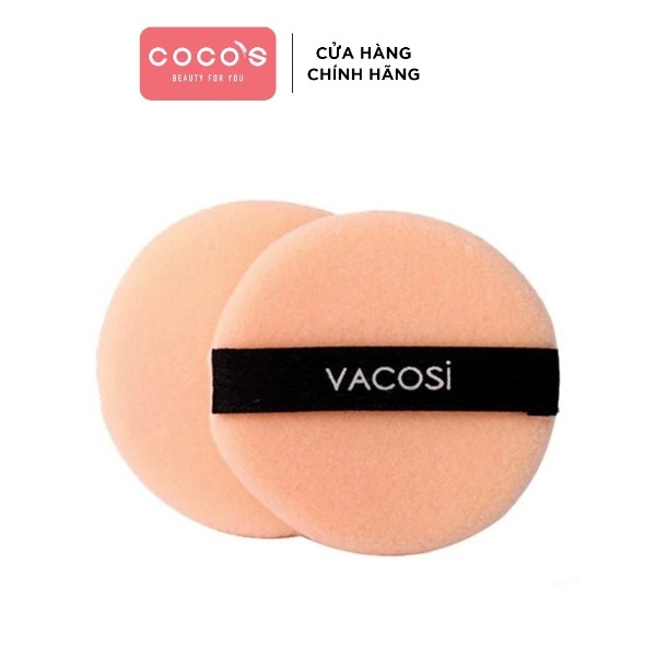 Bông Phấn Khô Vacosi Small Round Puff Tròn (2 miếng) - BP01