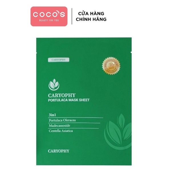 Combo 5 Mặt nạ Hỗ Trợ Giảm Và Ngăn Ngừa mụn Caryophy Portulaca Mask Sheet 3IN1