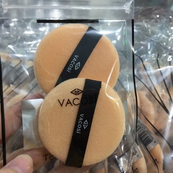 Bông Phấn Khô Vacosi Small Round Puff Tròn (2 miếng) - BP01