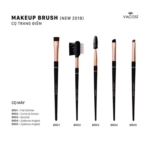 Cọ Mày Bản Rộng Vacosi Eyebrow Flat Define Brush - BR08