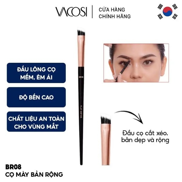 Cọ Mày Bản Rộng Vacosi Eyebrow Flat Define Brush - BR08