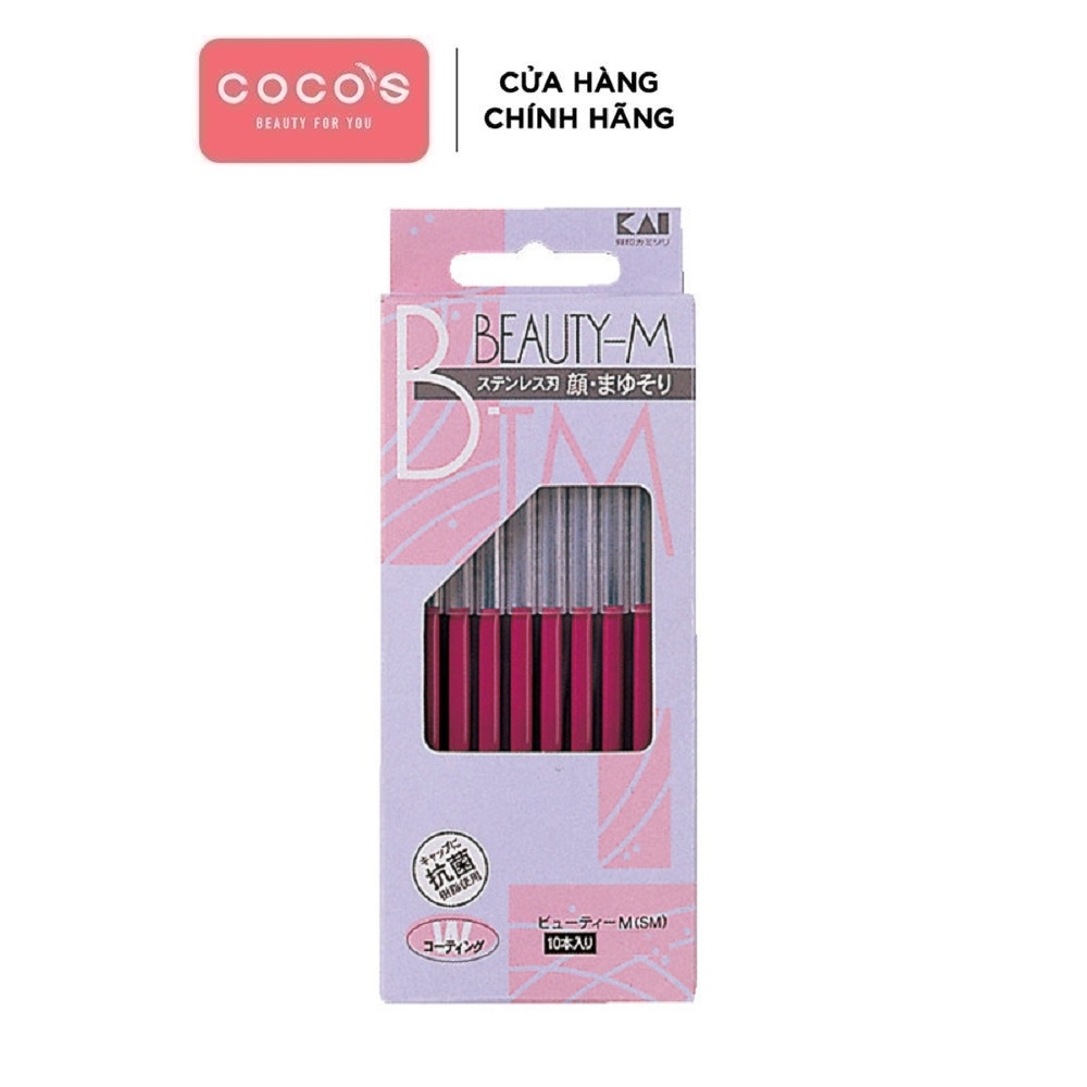 Hộp 10 Dao Cạo Lông Mặt, Chân Mày KAI BTM - 10H1 Razor Beauty-M (7gx10)