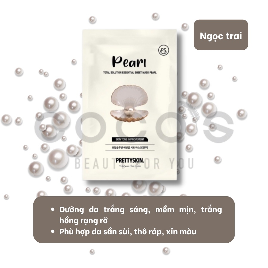 Mặt Nạ Pretty Skin Skin Total Solution Essential Sheet Mask Cấp Ẩm, Dưỡng Trắng, Ngừa Mụn, Dịu Da 23ml