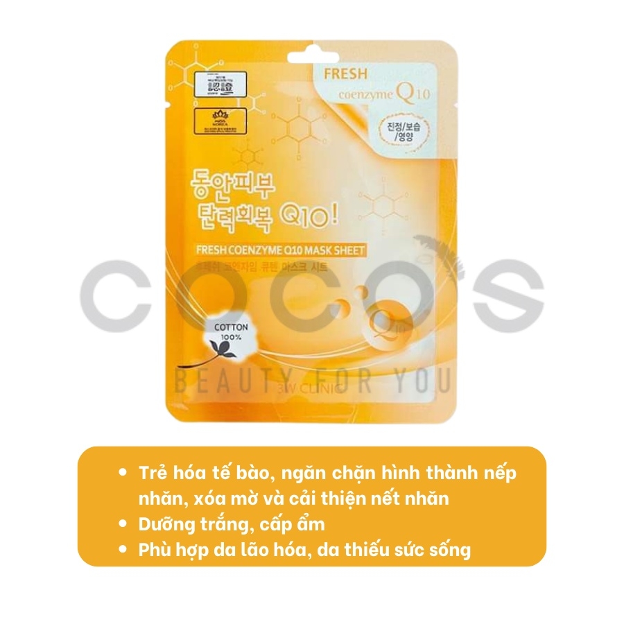 Combo 10 Mặt Nạ 3W CLinic, Mặt Na Dưỡng Ẩm, Dưỡng Da 23g