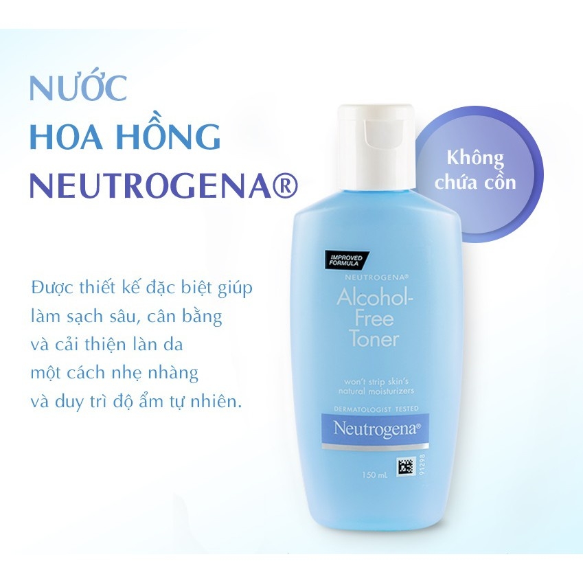 Nước Hoa Hồng Không Chứa Cồn Alcohol Free Toner Neutrogena 150ml