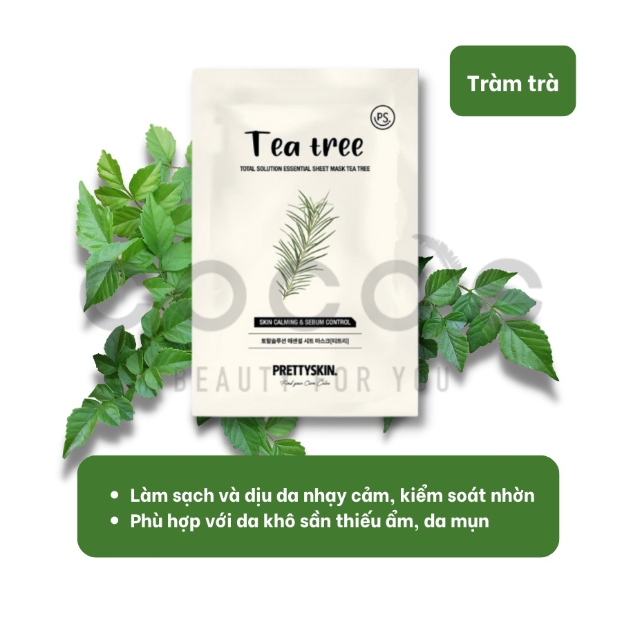 Mặt Nạ Pretty Skin Skin Total Solution Essential Sheet Mask Cấp Ẩm, Dưỡng Trắng, Ngừa Mụn, Dịu Da 23ml