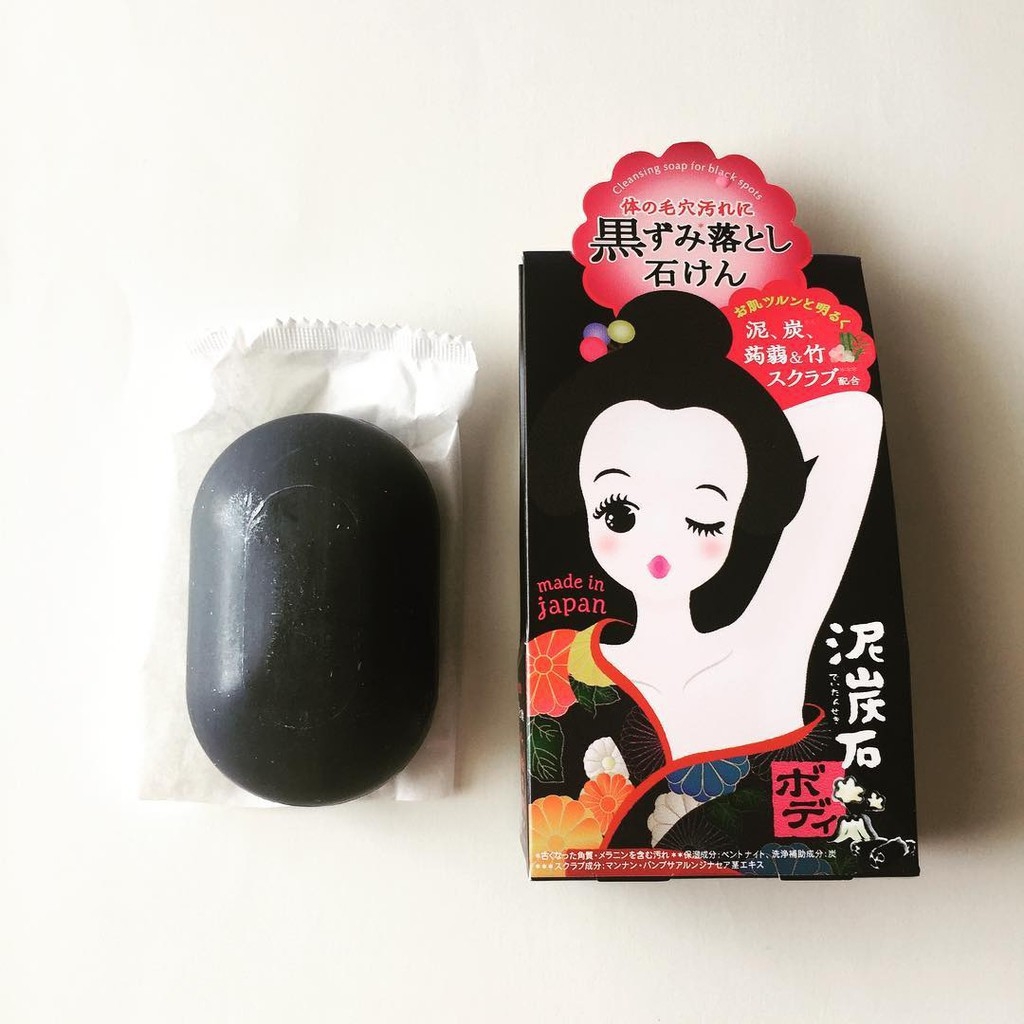 Xà Phòng Tắm Pelican Deitanseki Body Scrub Soap Bar Làm Mờ Vết Thâm Nách 100g