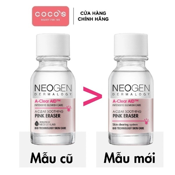 Chấm Mụn Neogen A-clear Soothing Pink Eraser Xẹp Mụn Giảm Xưng Đỏ Không Gây Kích Ứng 15ml