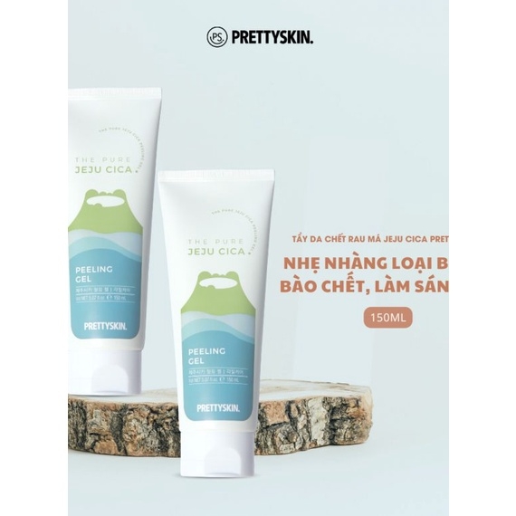 Gel Tẩy Tế Bào Chết PrettySkin The Pure Jeju Cica Peeling Làm Sáng Da Giảm Mụn Đầu Đen 150ml