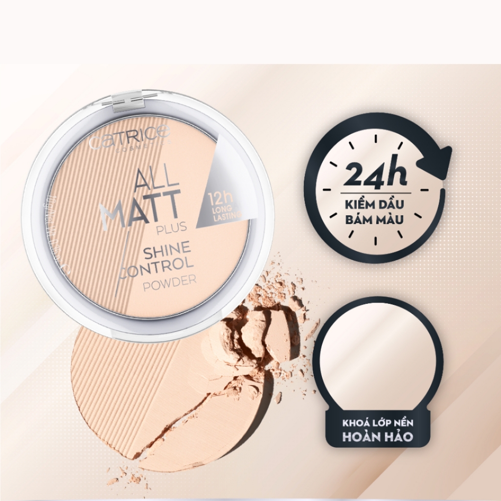 Phấn Phủ Catrice All Matt Plus Shine Control Powder Phấn Phủ Dạng Nén Lâu Trôi Màu #010 - 10g