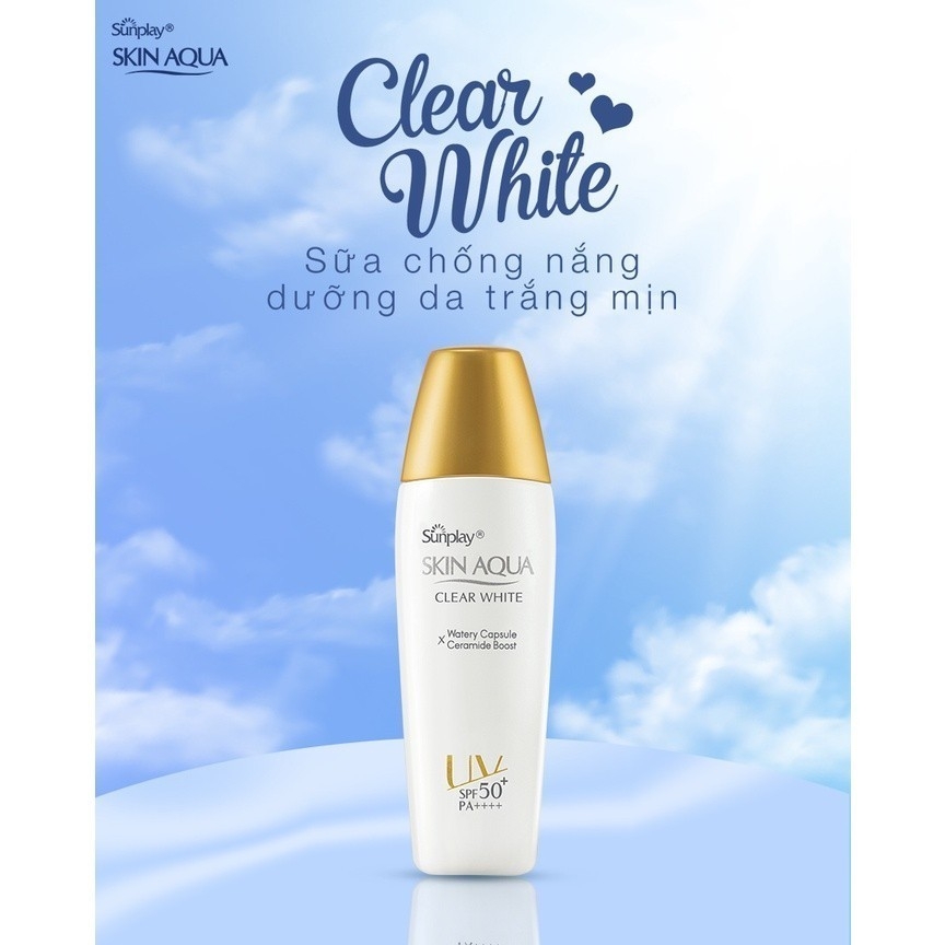 Sữa Chống Nắng Sunplay Skin Aqua Clear White  SPF 50+ PA++++ Dưỡng Da Sáng Mịn 25g