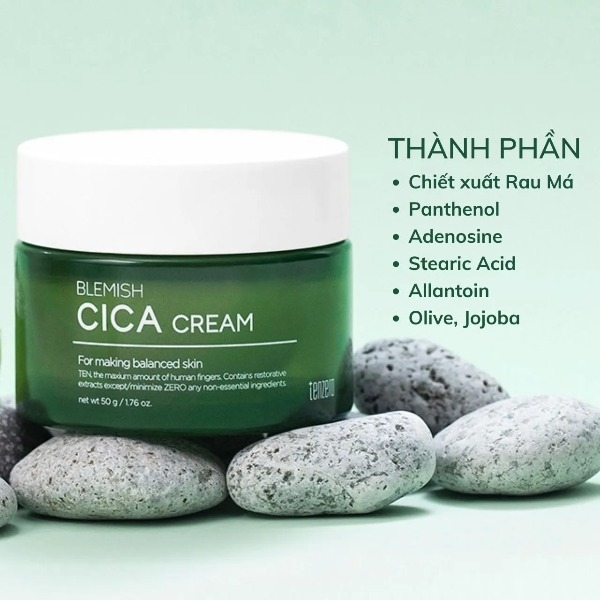 Kem Dưỡng Tenzero Blemish Cica Cream Cho Da Dầu Mụn 50ml