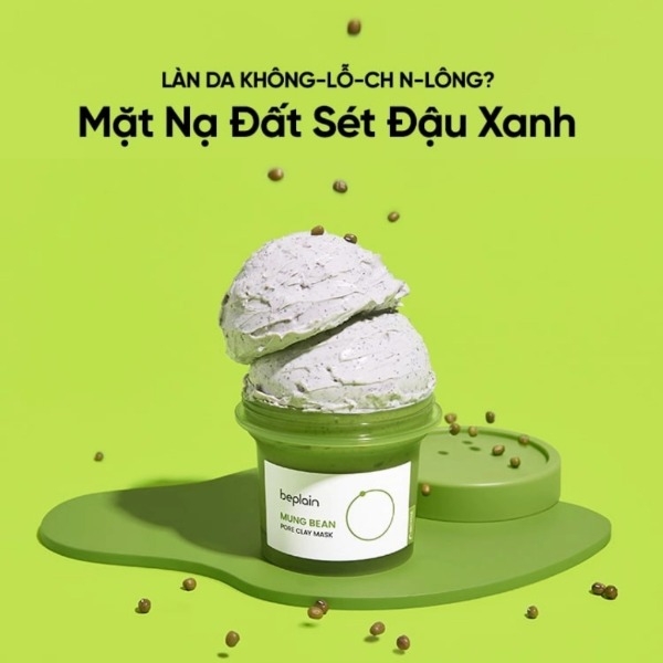 Mặt Nạ Beplain Mung Bean Pore Clay Mask Đất Sét Từ Đậu Xanh Hỗ Trợ Sạch Sâu 120ml