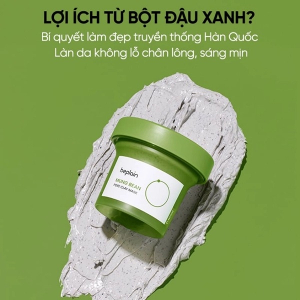Mặt Nạ Beplain Mung Bean Pore Clay Mask Đất Sét Từ Đậu Xanh Hỗ Trợ Sạch Sâu 120ml