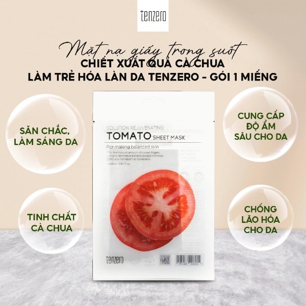 Combo 10 Mặt Nạ Giấy Trong Suốt Tenzero Sheet Mask Dưỡng Ẩm, Phục Hồi, Mềm Mịn, Sáng Da 25mlx10