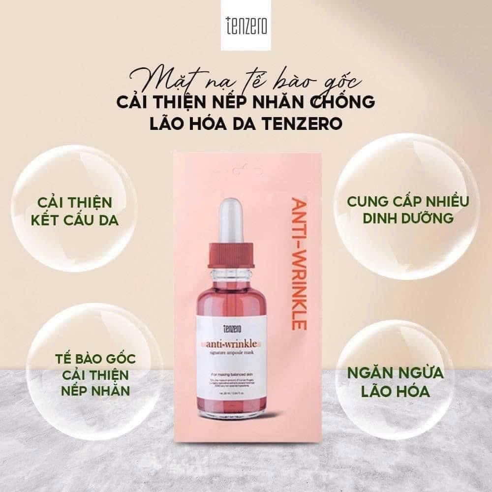 Combo 10 Mặt Nạ Tế Bào Gốc Tenzero Cung Cấp Dinh Dưỡng Và Cải Thiện Nếp Nhăn, Sáng Da 28mlx10