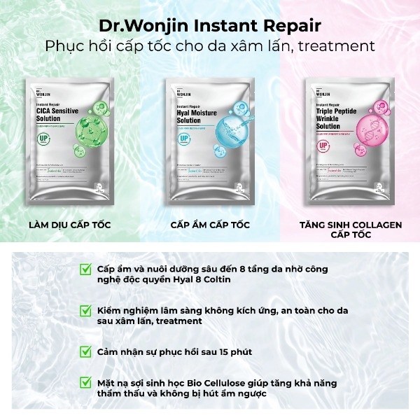 Mặt Nạ Wonjin Instant Repair Solution Mask Cấp Ẩm Phục Hồi Tăng Collagen Cấp Tốc 27g