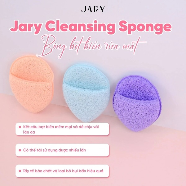Miếng Rửa Mặt Bọt Biển Jary Cleansing Sponge - CP03