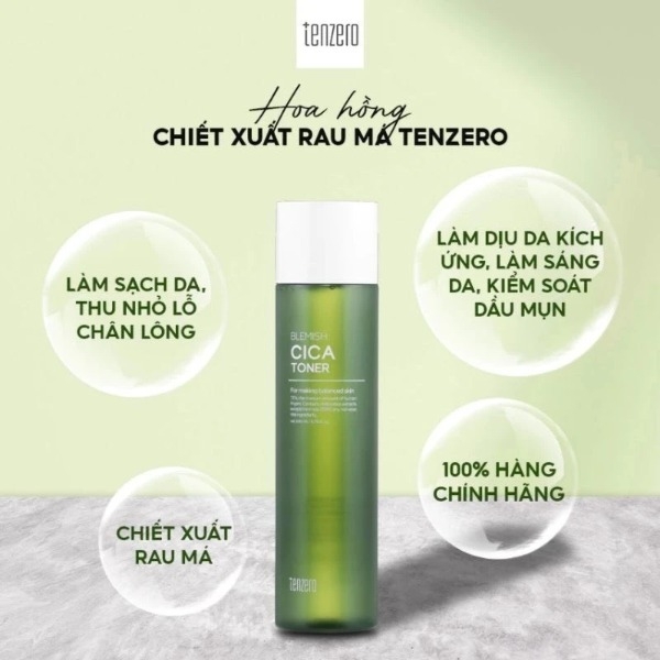 Nước Hoa Hồng Rau Má Tenzero Blemish Cica Toner 200ml