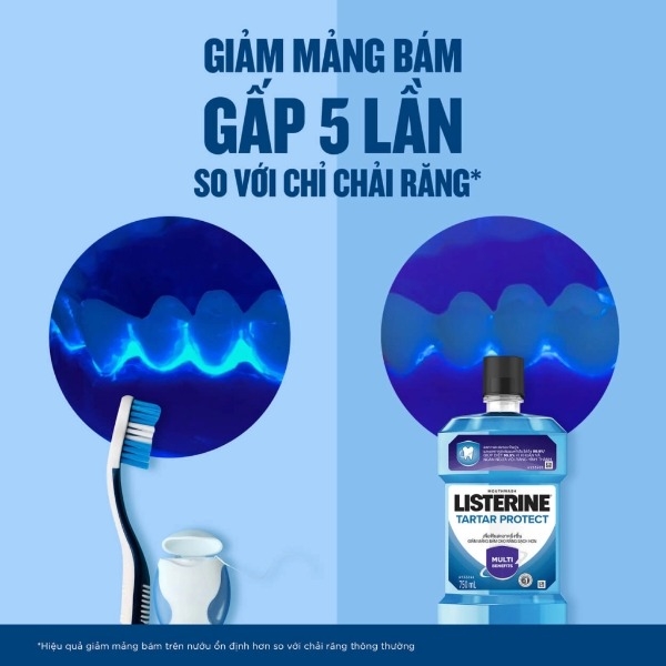 Nước Súc Miệng Listerine Tartar Protection Multi-Action Mouthwash Giảm Mảng Bám 250ml/750ml