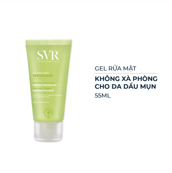 Sữa Rửa Mặt Dạng Gel SVR Sebiaclear Gel Moussant Không Chứa Xà Phòng Dành Cho Da Dầu 55ml/200ml/400ml