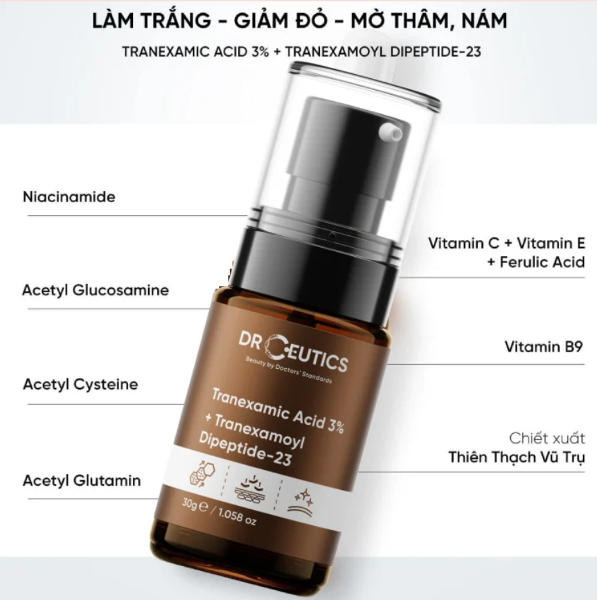 Tinh Chất Làm Sáng Da Mờ Thâm Nám DrCeutics Tranexamic Acid 3% + Tranexamoyl Dipeptide-23