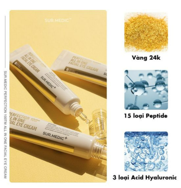 Kem dưỡng mắt SURMEDIC Perfection 100tm All In One Facial Eye Cream dưỡng trắng làm mờ nếp nhăn 35ml