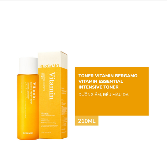 Toner Bergamo Vitamin Essential Intensive Toner Cấp Ẩm, Dưỡng Da 210ml - VÀNG