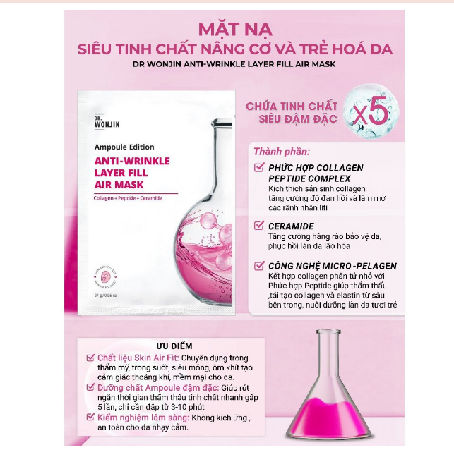 Mặt Nạ Wonjin Cấp Ẩm, Làm Dịu, Cung Cấp Collagen 27g/ 30g