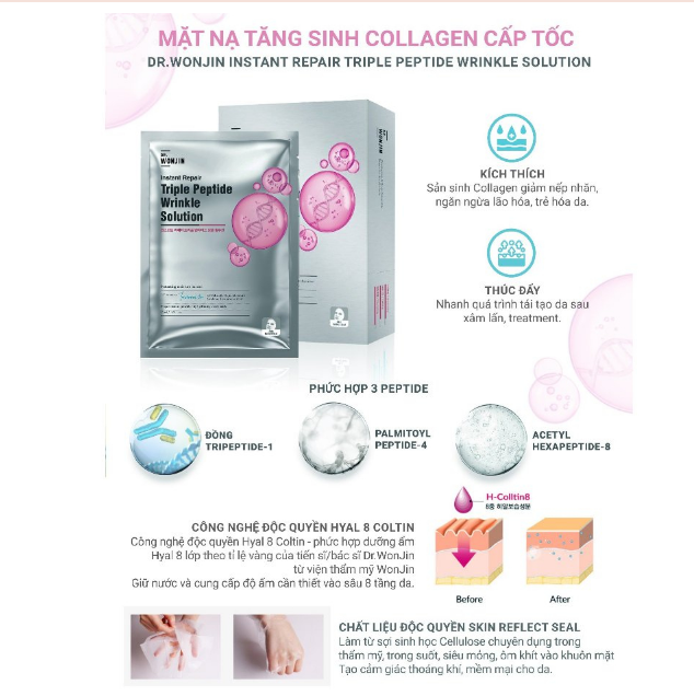 Mặt Nạ Wonjin Cấp Ẩm, Làm Dịu, Cung Cấp Collagen 27g/ 30g