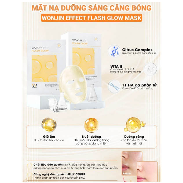 Mặt Nạ Wonjin Cấp Ẩm, Làm Dịu, Cung Cấp Collagen 27g/ 30g
