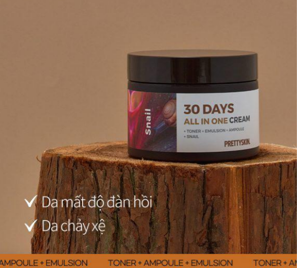 Kem Dưỡng Pretty Skin 30 Days All In One Cream - Ốc Sên, Kem Dưỡng Cấp Ẩm Cho Da 30 days