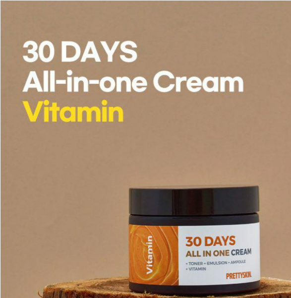 Kem Dưỡng Pretty Skin Vitamin 30 Days All In One Cream, Kem Dưỡng Cấp Ẩm  Cho Da