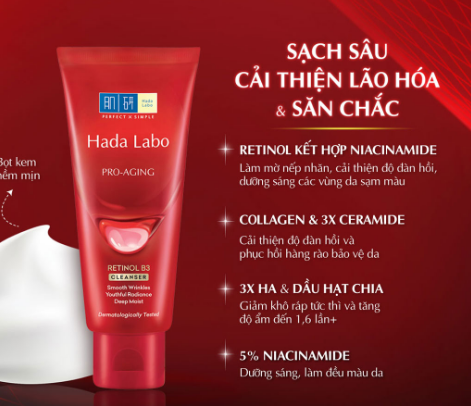 Sữa Rửa Mặt HADA LABO Pro Anti Aging Chống Lão Hóa 80g