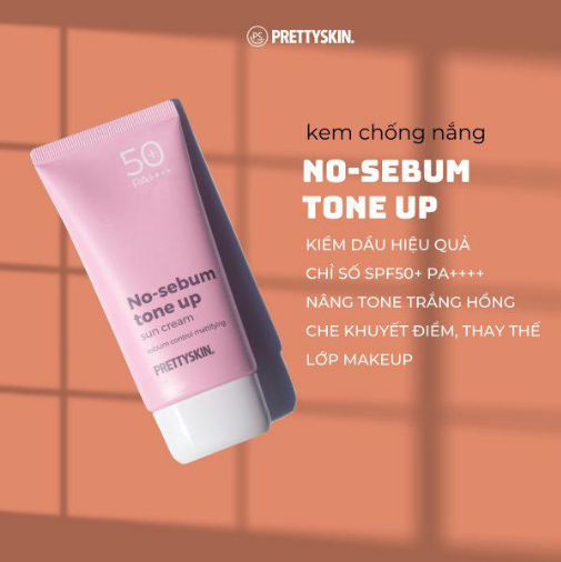 Kem chống nắng nâng tone kiềm dầu No-sebum Tone up Prettyskin