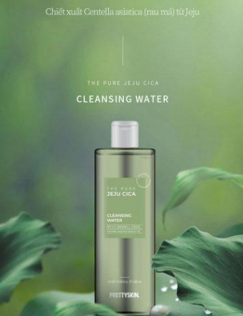 Nước Tẩy Trang Pretty Skin JEJU CICA Giảm Khuẩn Làm Sạch Sâu Cấp Ẩm Pretty Skin - xanh lá