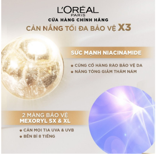Kem Chống Nắng L'Oreal  UV Defender Matte & Fresh Mịn Nhẹ Kiềm Dầu Thoáng Mịn Da 50ml  SPF 50+ PA ++++