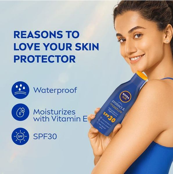 Sữa Chống Nắng Nivea Sun Protect & Moisture SPF30 PA+++ Sữa Chống Nắng Toàn Thân Dưỡng Ẩm Thoáng Mượt 75ml/125ml