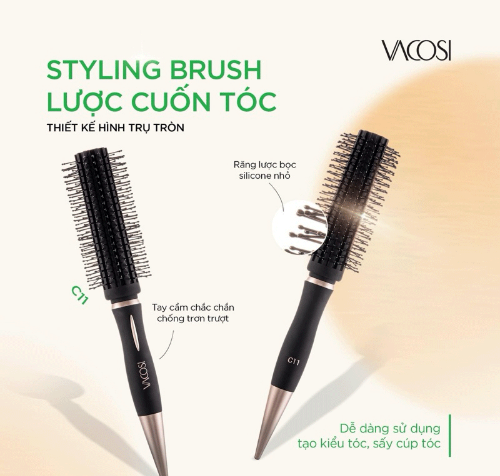 Lược Vacosi For All Hair Types Styling Hairbrush, Lược Gỡ Rối Cho Tóc Ướt - C11