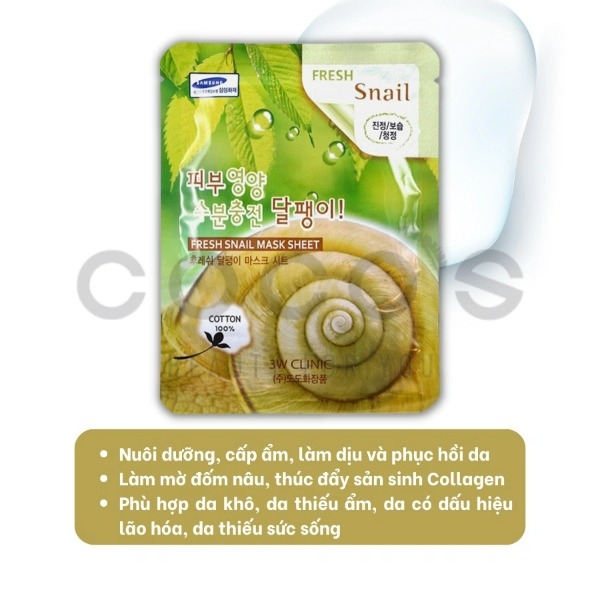 Mặt Nạ 3W CLinic, Mặt Na Dưỡng Ẩm, Dưỡng Da 23g