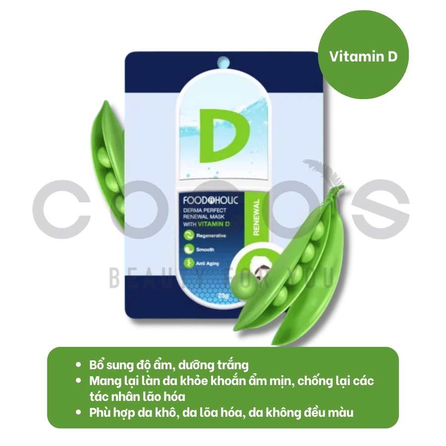 COMBO 6 Mặt Nạ Vitamin giấy Chăm Sóc Da Toàn Diện mùi Foodaholic Essential Mask [23g x 6] [A,B,C,D,E,K]