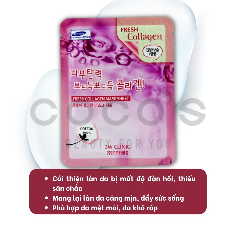 Combo 10 Mặt Nạ 3W CLinic, Mặt Na Dưỡng Ẩm, Dưỡng Da 23g