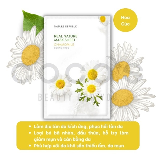 Mặt Nạ Giấy Cấp Ẩm Dưỡng Trắng Da Nature Republic Real Nature Mask Sheet 23ml