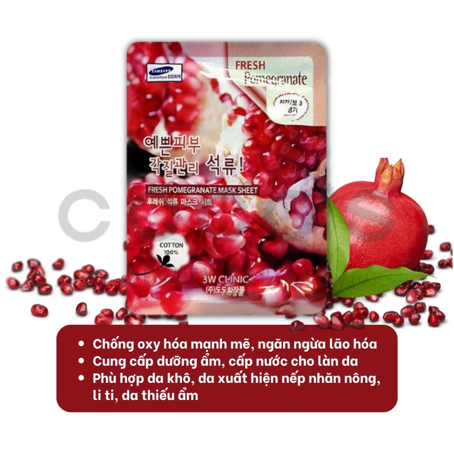 Combo 10 Mặt Nạ 3W CLinic, Mặt Na Dưỡng Ẩm, Dưỡng Da 23g