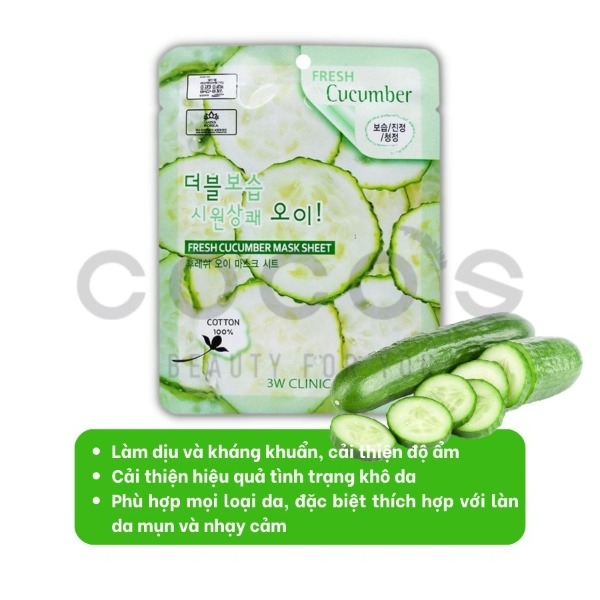 Mặt Nạ 3W CLinic, Mặt Na Dưỡng Ẩm, Dưỡng Da 23g