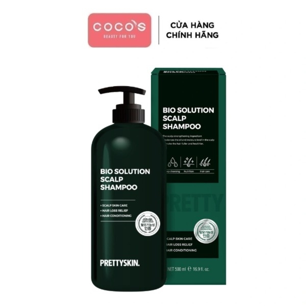 Dầu Gội Đầu Bio Solution Scalp Shampoo Pretty Skin Giảm Rụng Tóc Cải Thiện Mọc Tóc 500ml