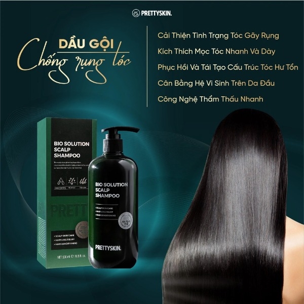 Dầu Gội Đầu Bio Solution Scalp Shampoo Pretty Skin Giảm Rụng Tóc Cải Thiện Mọc Tóc 500ml