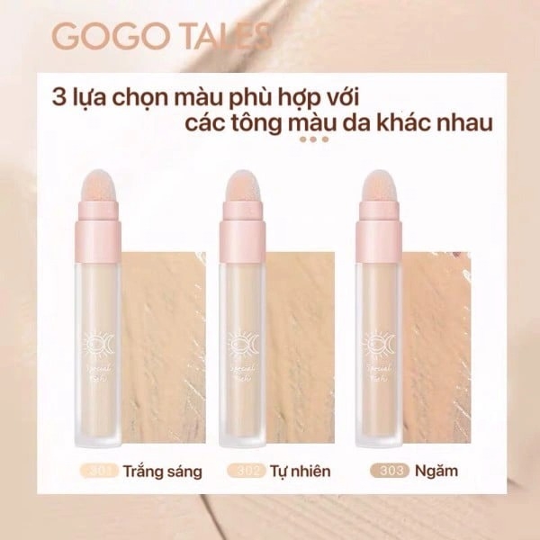 Che Khuyết Điểm 2 Đầu Gogo Tales Moisturizing Traceless Concealer Special Fish