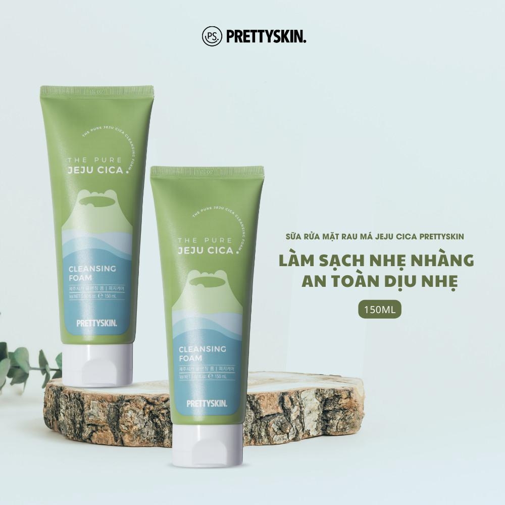 Sữa Rửa Mặt Rau Má Prettyskin The Pure Jeju Cica Cleansing Foam 150ml